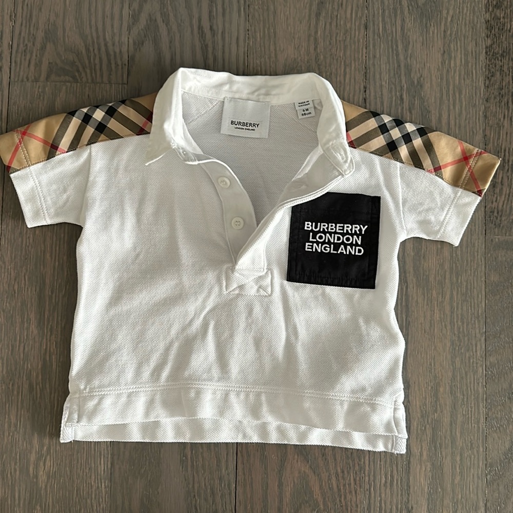 Baby Burberry polo shirt size 6 months